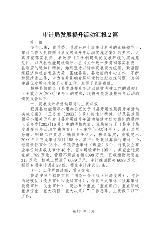 2024年审计局发展提升活动汇报篇