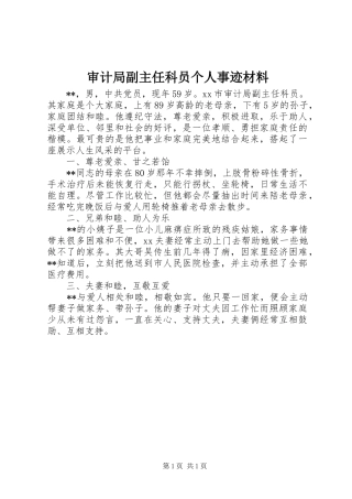 2024年审计局副主任科员个人事迹材料