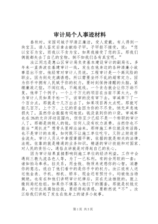 2024年审计局个人事迹材料