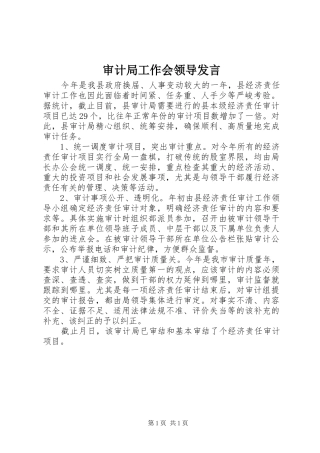 2024年审计局工作会领导讲话