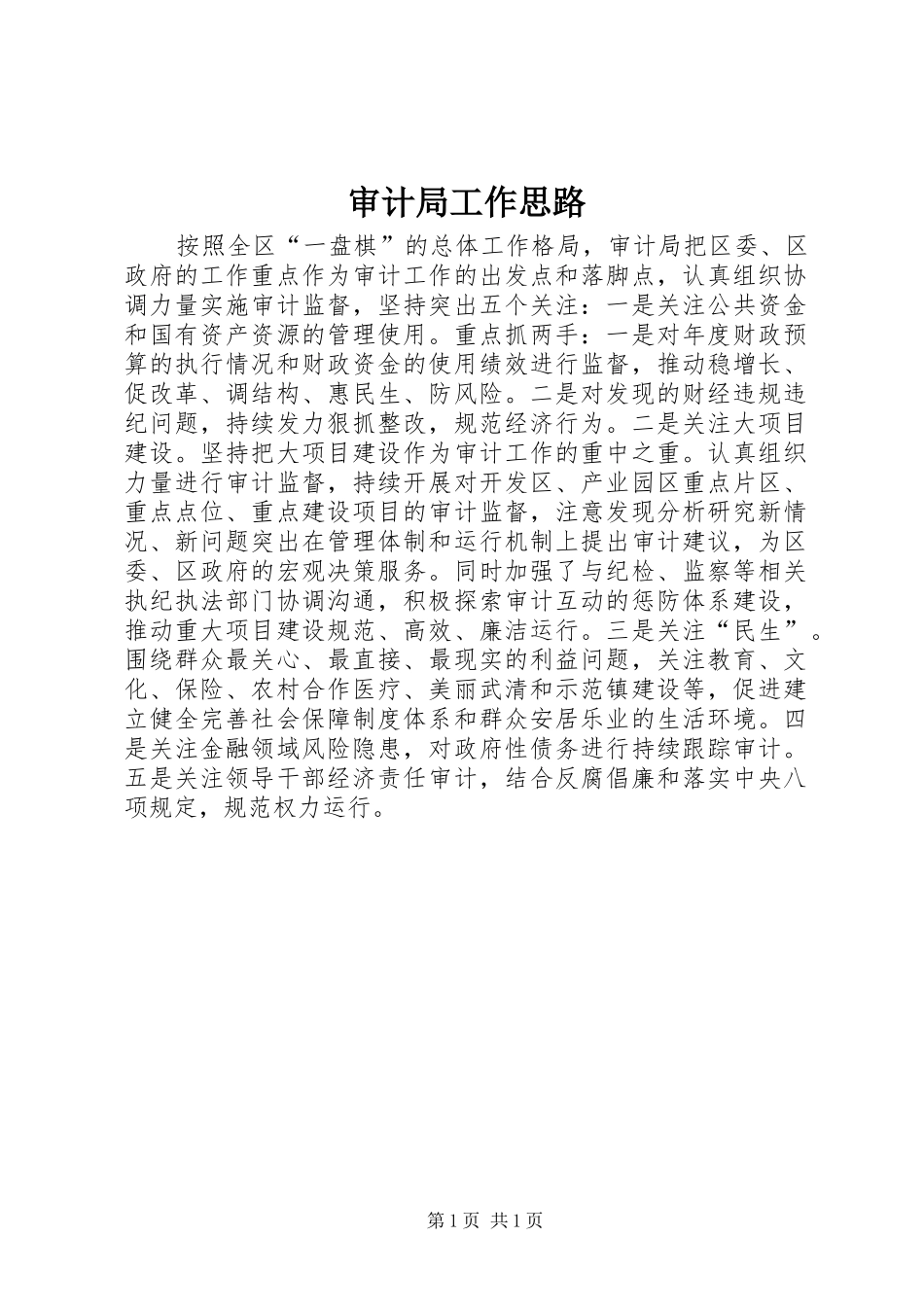 2024年审计局工作思路_第1页