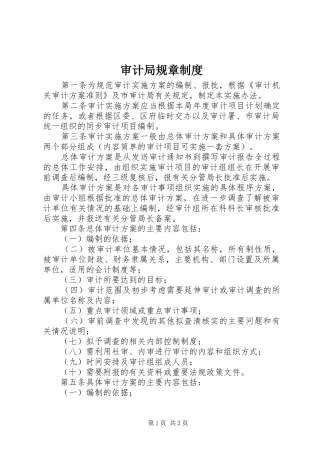 2024年审计局规章制度