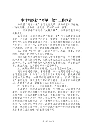 2024年审计局践行两学一做工作报告