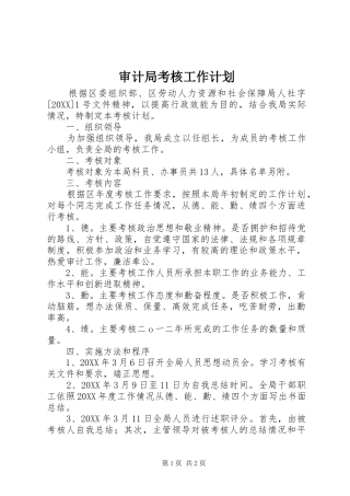 2024年审计局考核工作计划