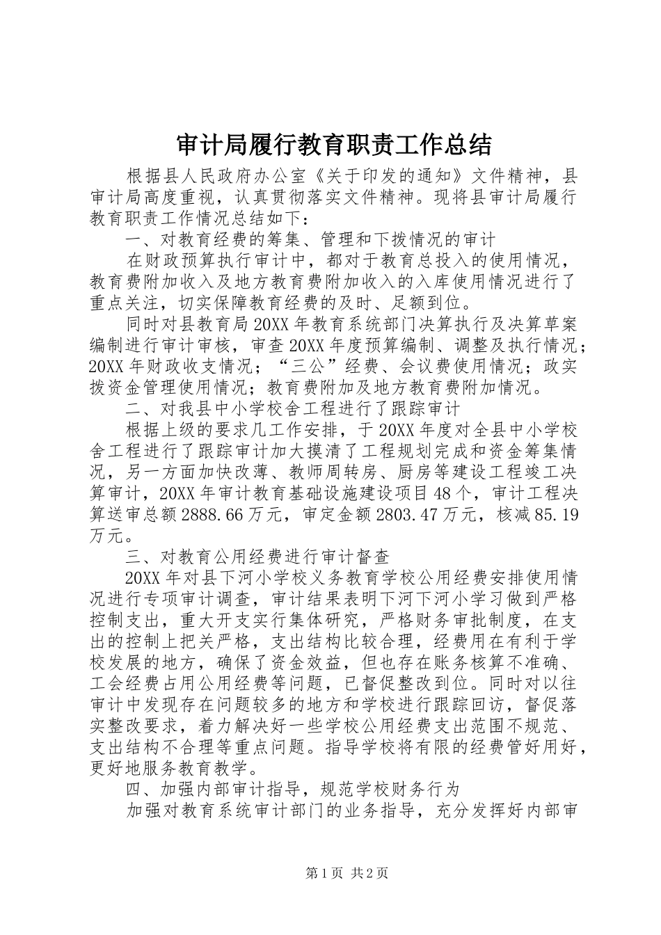 2024年审计局履行教育职责工作总结_第1页