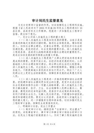 2024年审计局民生监督意见