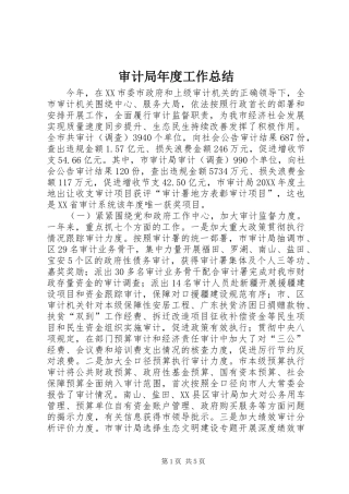 2024年审计局年度工作总结