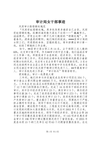 2024年审计局女干部事迹