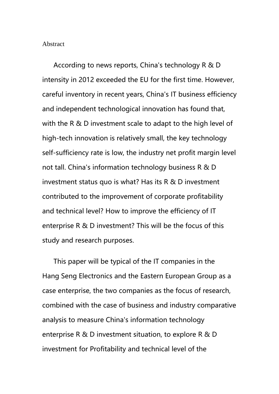 高新技术企业研发投入分析——以恒生电子和东软集团为例  工商管理专业_第2页
