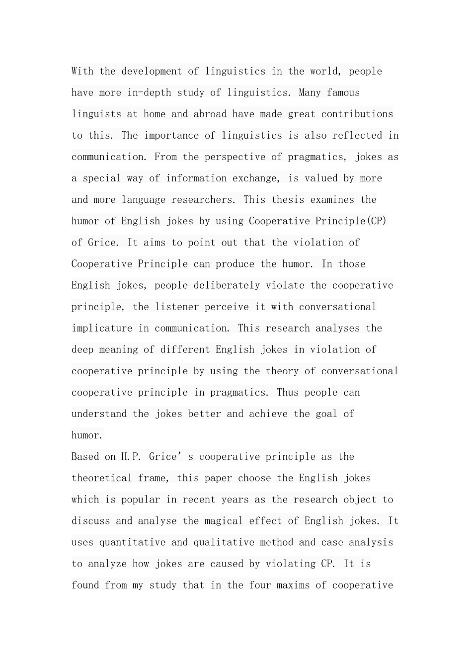 合作原则下英文笑话的生成机制分析  英语教学专业_第2页