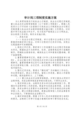 2024年审计局三项制度实施方案