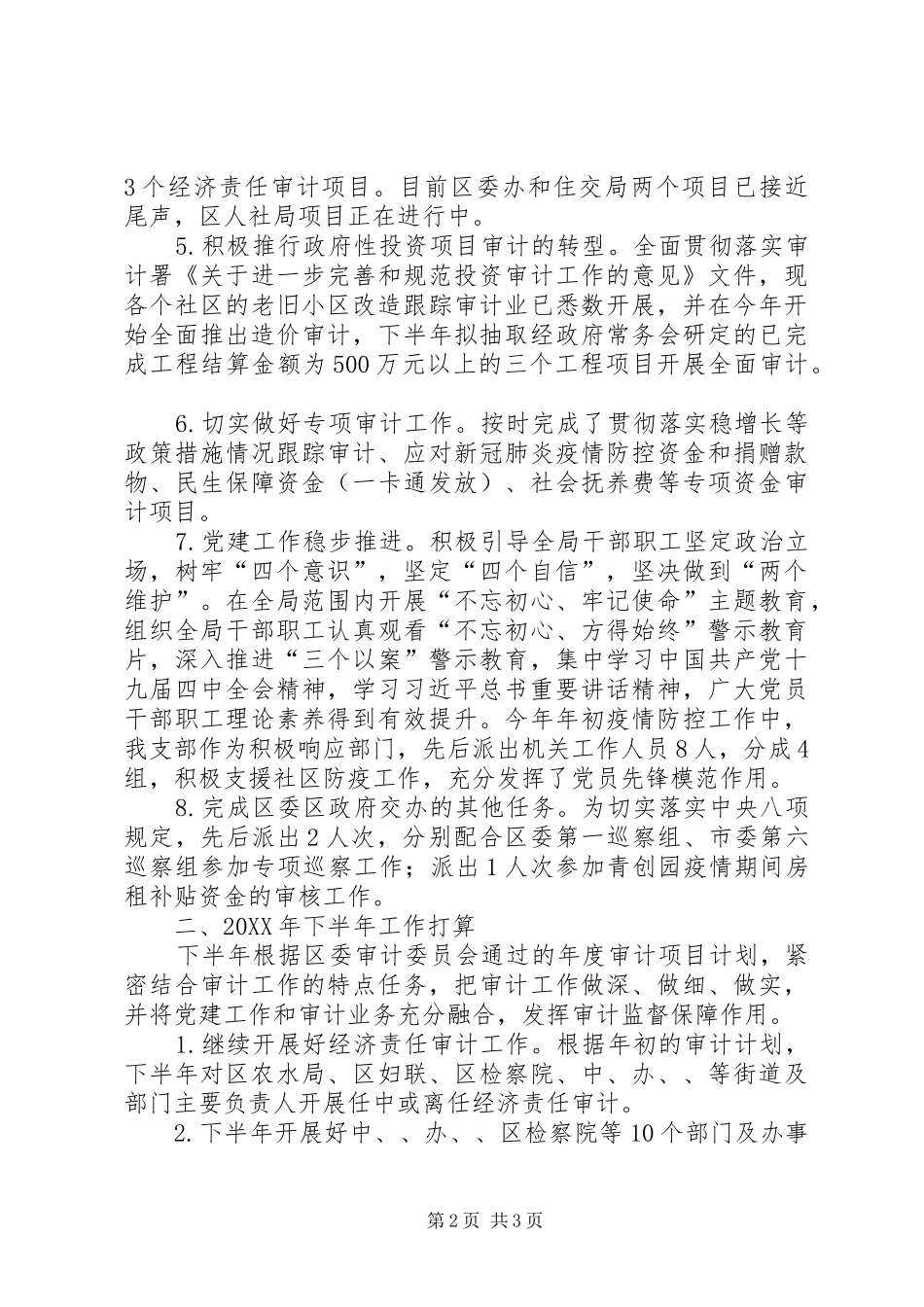 2024年审计局上半年工作总结和下半年打算_第2页