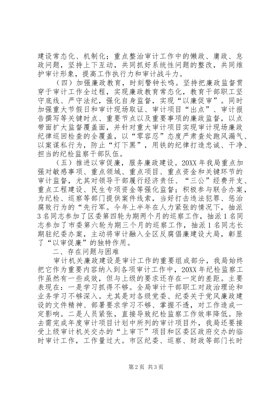 2024年审计局上半年纪检工作总结_第2页