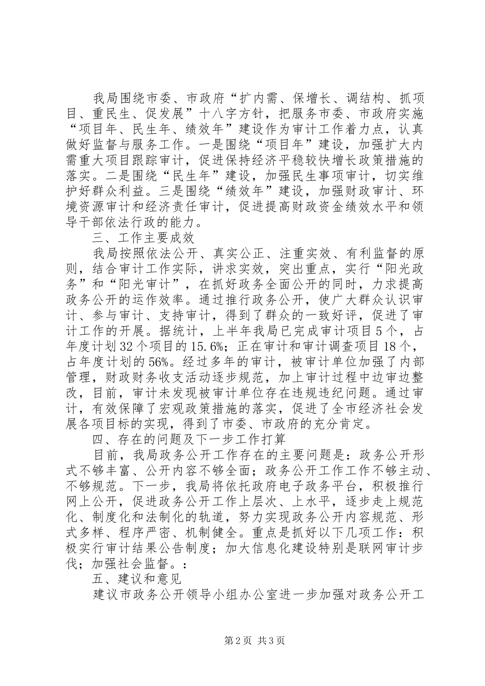 2024年审计局上半年政务公开的工作总结_第2页