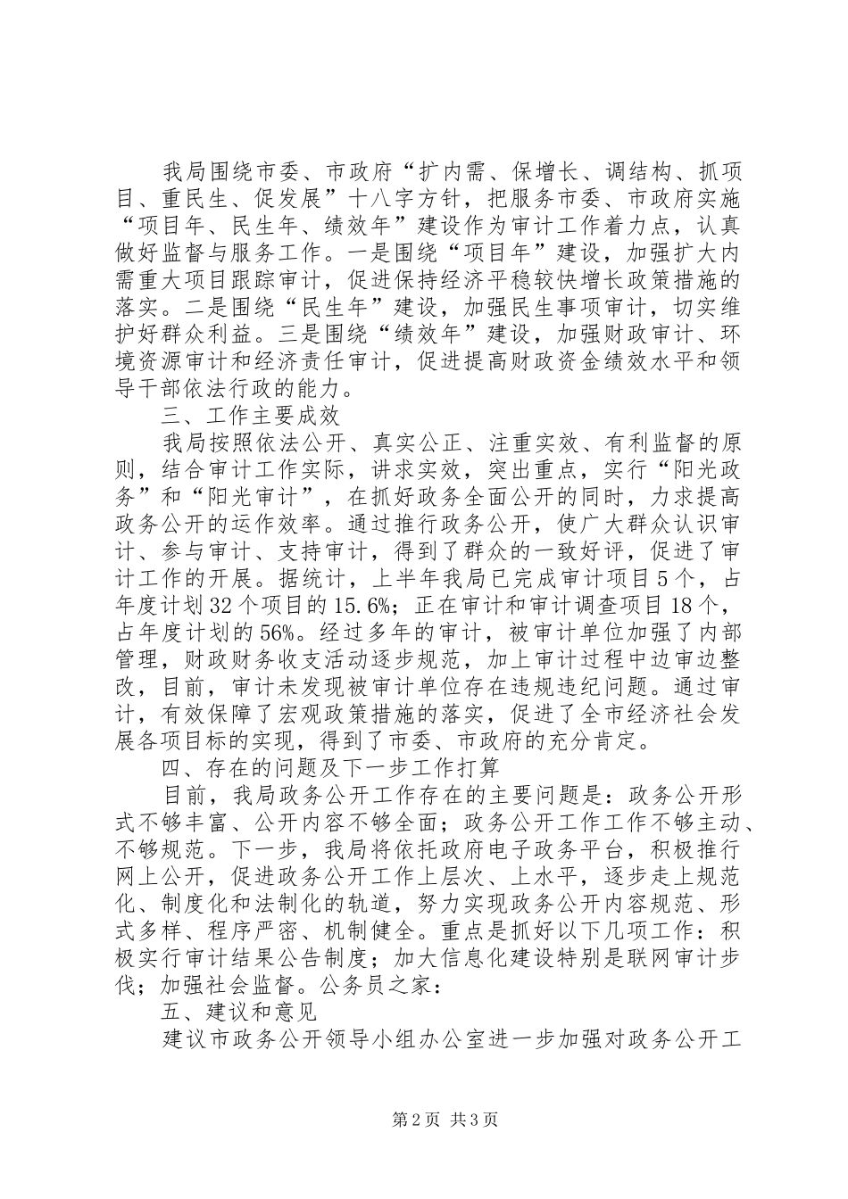 2024年审计局上半年政务公开工作总结_第2页