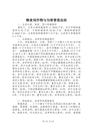 2024年粮食局作物与为害普查总结