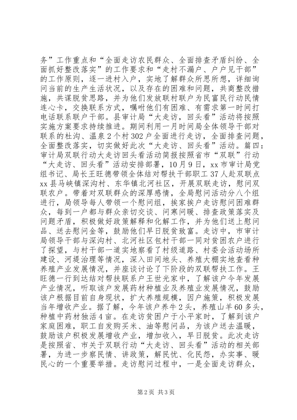 2024年审计局双联行动大走访回头看活动简报_第2页