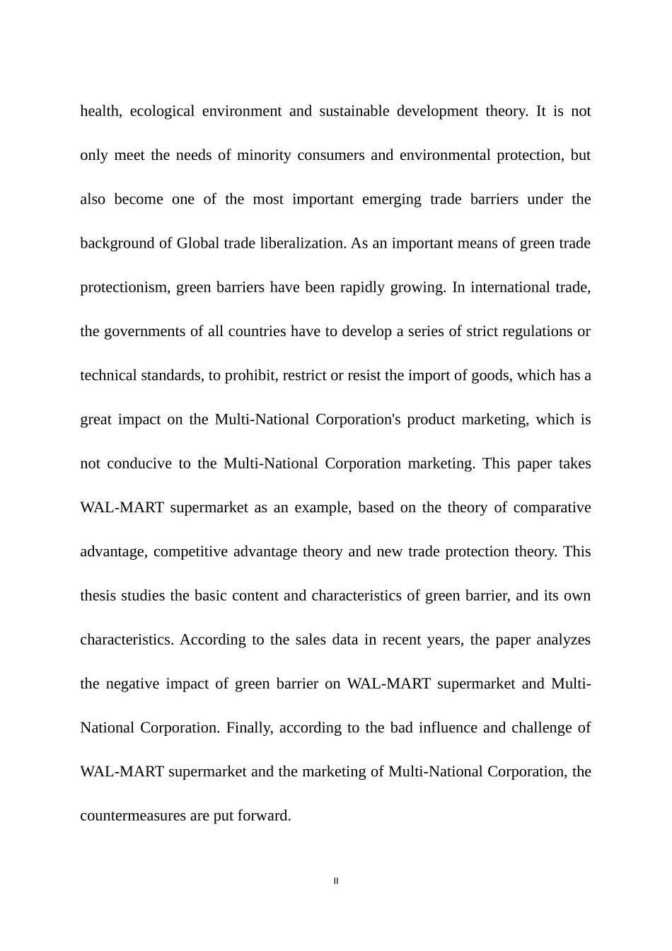 国际贸易中绿色壁垒对沃尔玛公司营销的影响  市场营销专业_第2页