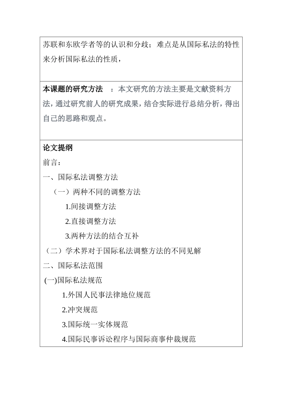 国际私法分析研究  法学专业 开题报告_第2页