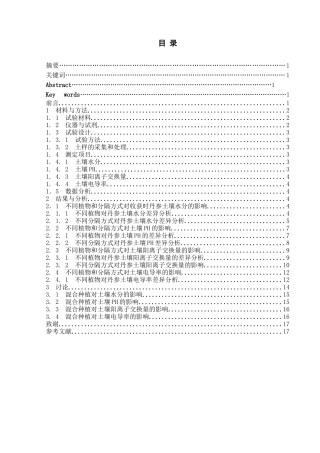 混合种植下丹参土壤理化性质的研究  生物学专业