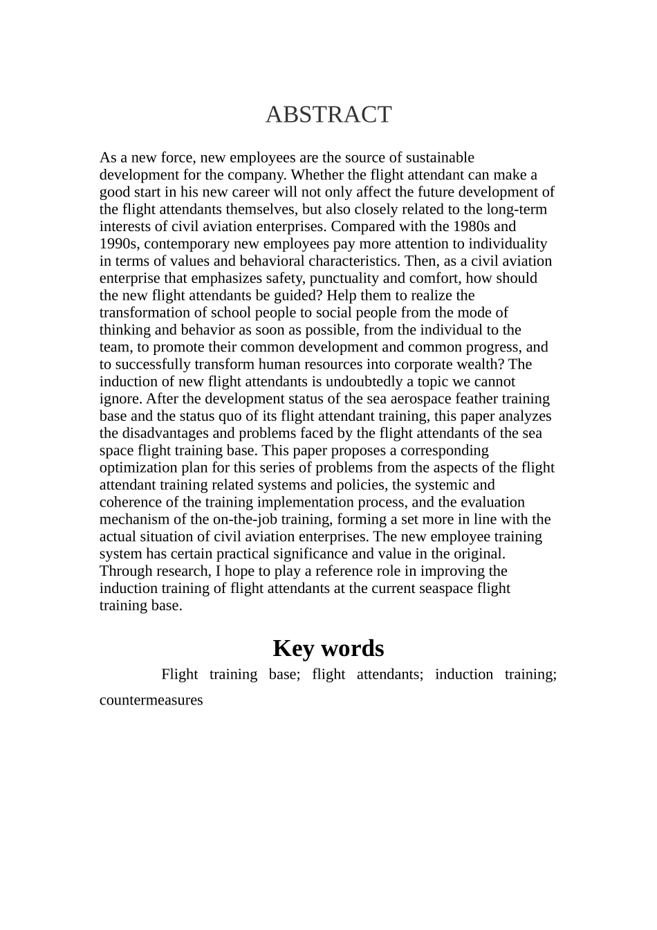 海航天羽飞行训练基地乘务员入职培训研究  人力资源管理专业_第3页