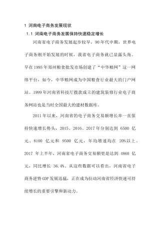 某省电子商务发展中存在的问题与对策  公共管理专业