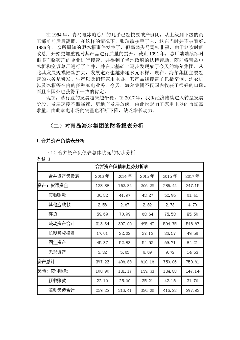 青岛海尔合并报表分析研究  会计学专业_第3页