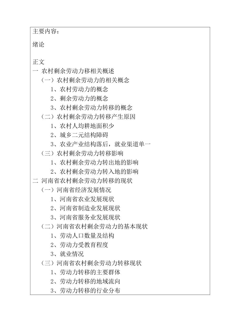 某省农村剩余劳动力转移现状及存在问题研究 人力资源管理专业_第3页