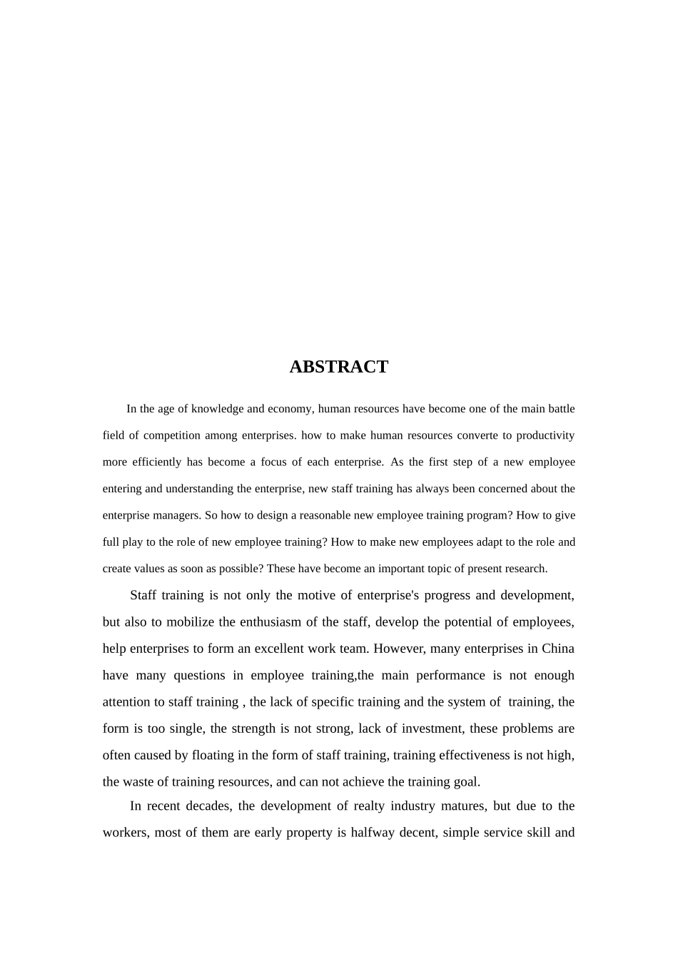 物业管理有限公司的员工培训问题与对策研究  人力资源管理专业_第2页