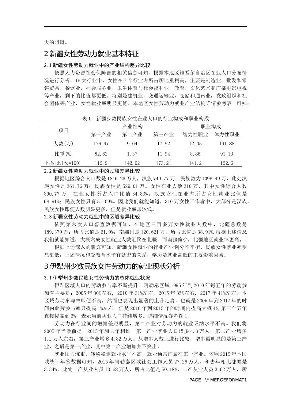 新疆伊犁州少数民族女性劳动力的就业问题研究分析  人力资源专业_第2页