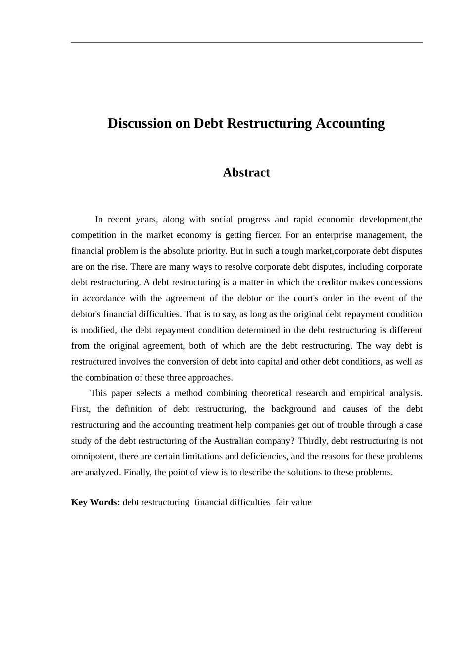债务重组会计问题探讨分析研究  财务管理专业_第2页