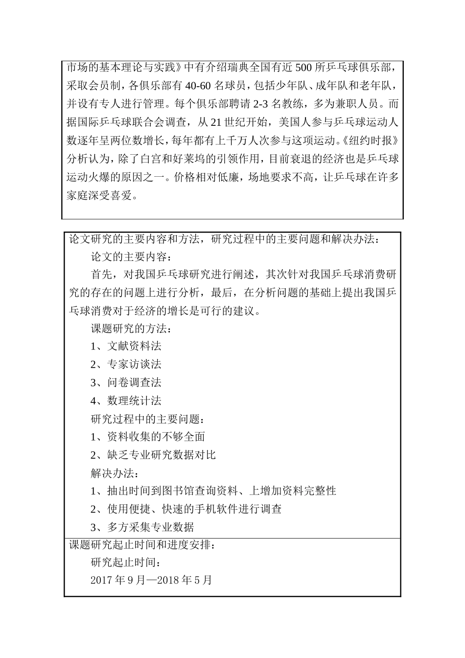 某市乒乓球消费研究  开题报告  体育运动专业_第3页