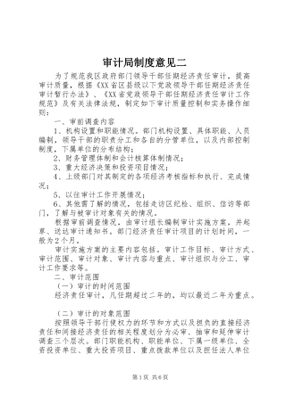 2024年审计局制度意见二