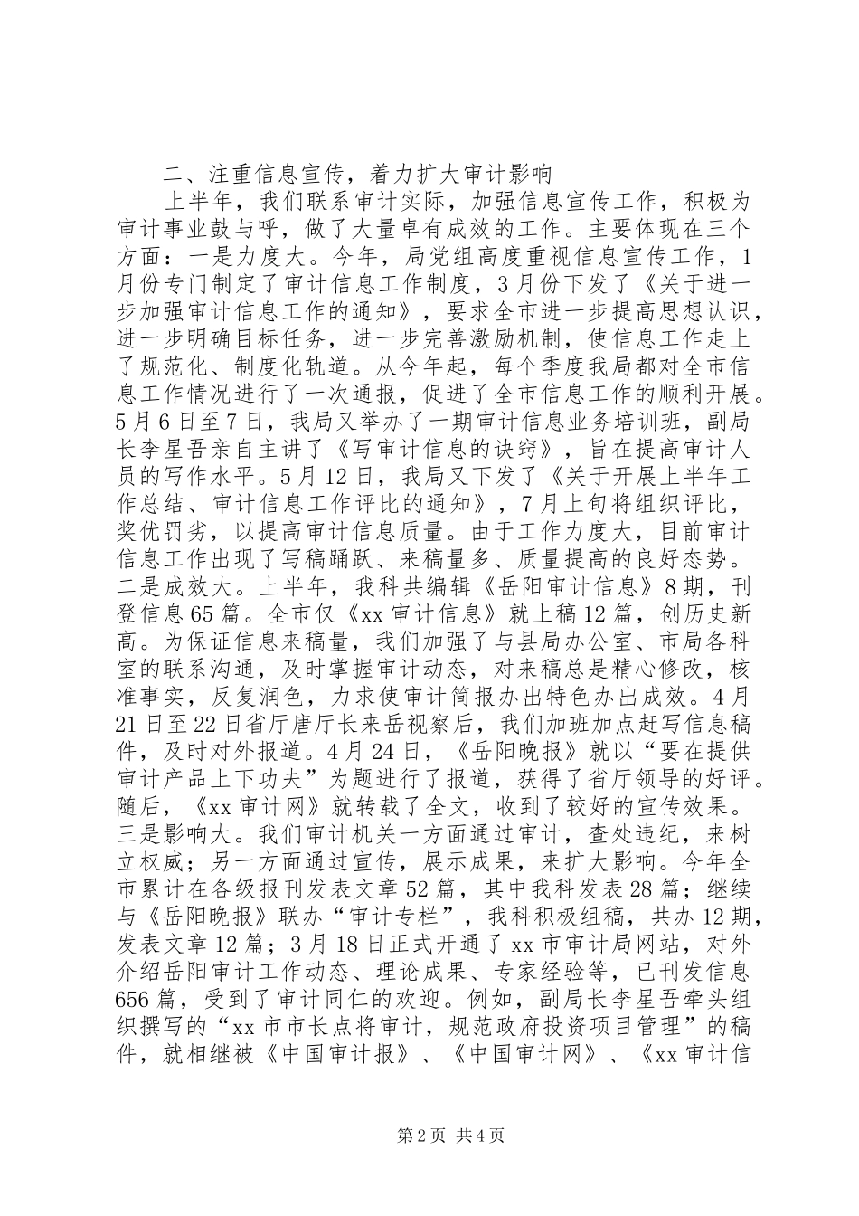 2024年审计局综合信息科工作总结_第2页