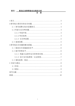 体育运动专业 省滑雪场安全现状分析