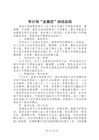 2024年审计局走基层活动总结