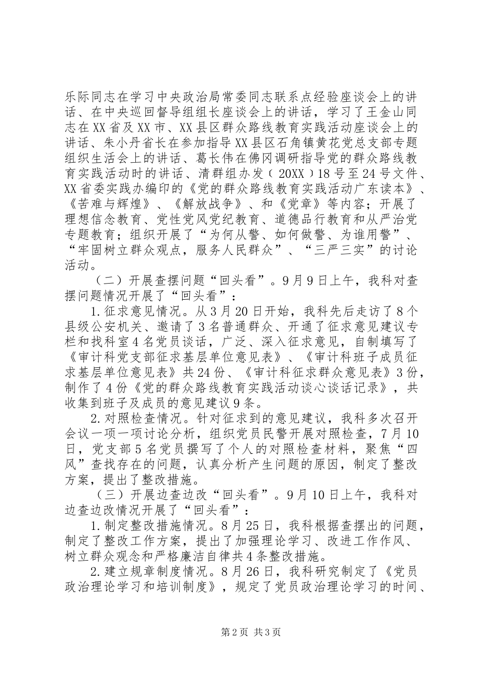 2024年审计科教育实践活动回头看总结_第2页