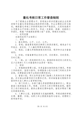 2024年量化考核日常工作督查细则