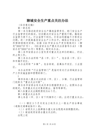 2024年聊城安全生产重点关注办法