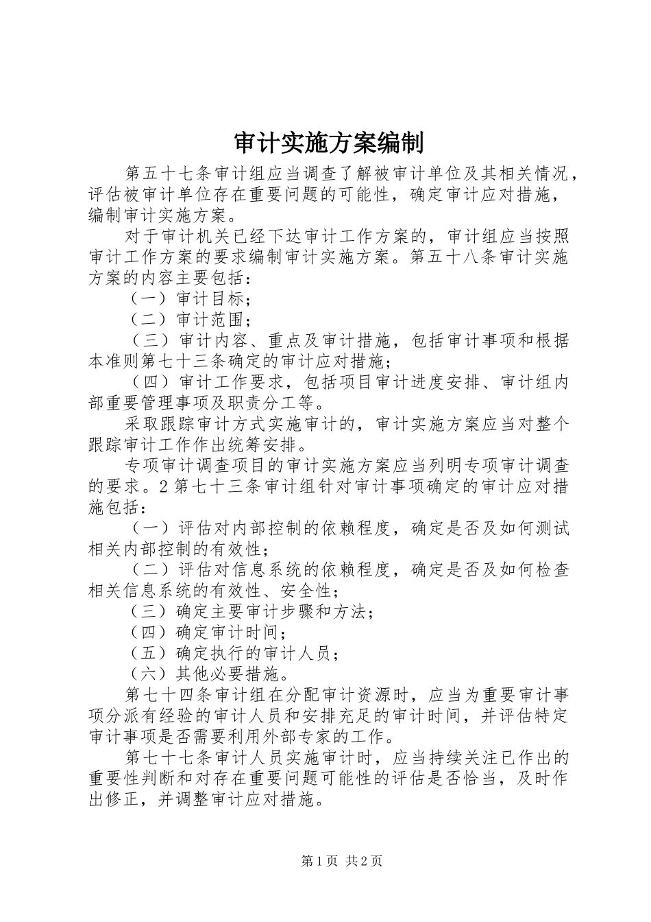 2024年审计实施方案编制_第1页