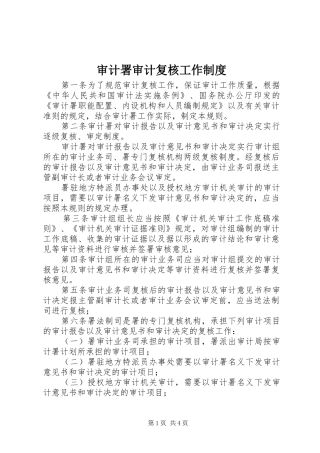 2024年审计署审计复核工作制度