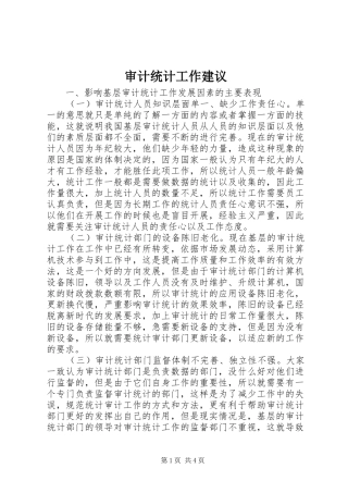 2024年审计统计工作建议