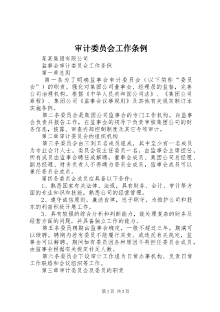 2024年审计委员会工作条例