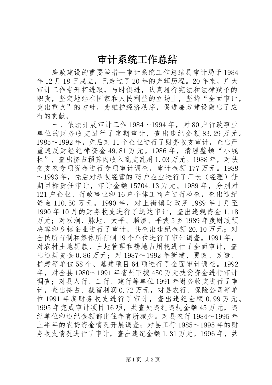 2024年审计系统工作总结_第1页
