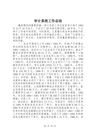 2024年审计系统工作总结