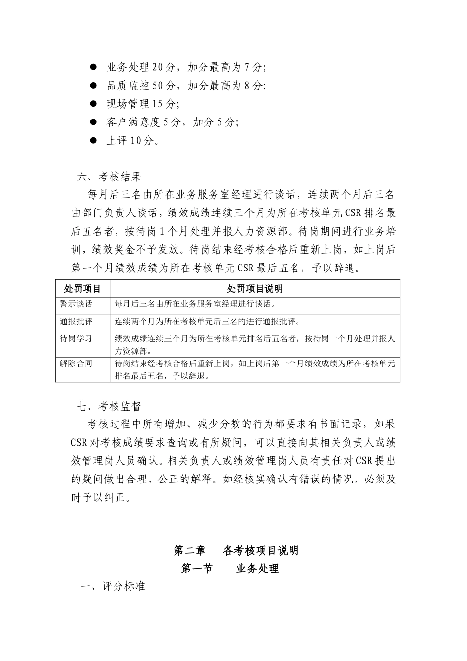 银行95595客户服务中心绩效考核管理办法_第2页