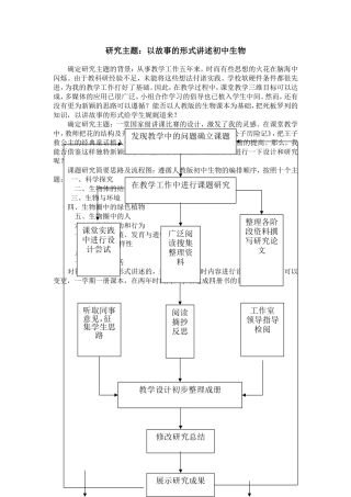 研究主题：以故事的形式讲述初中生物  工商管理专业