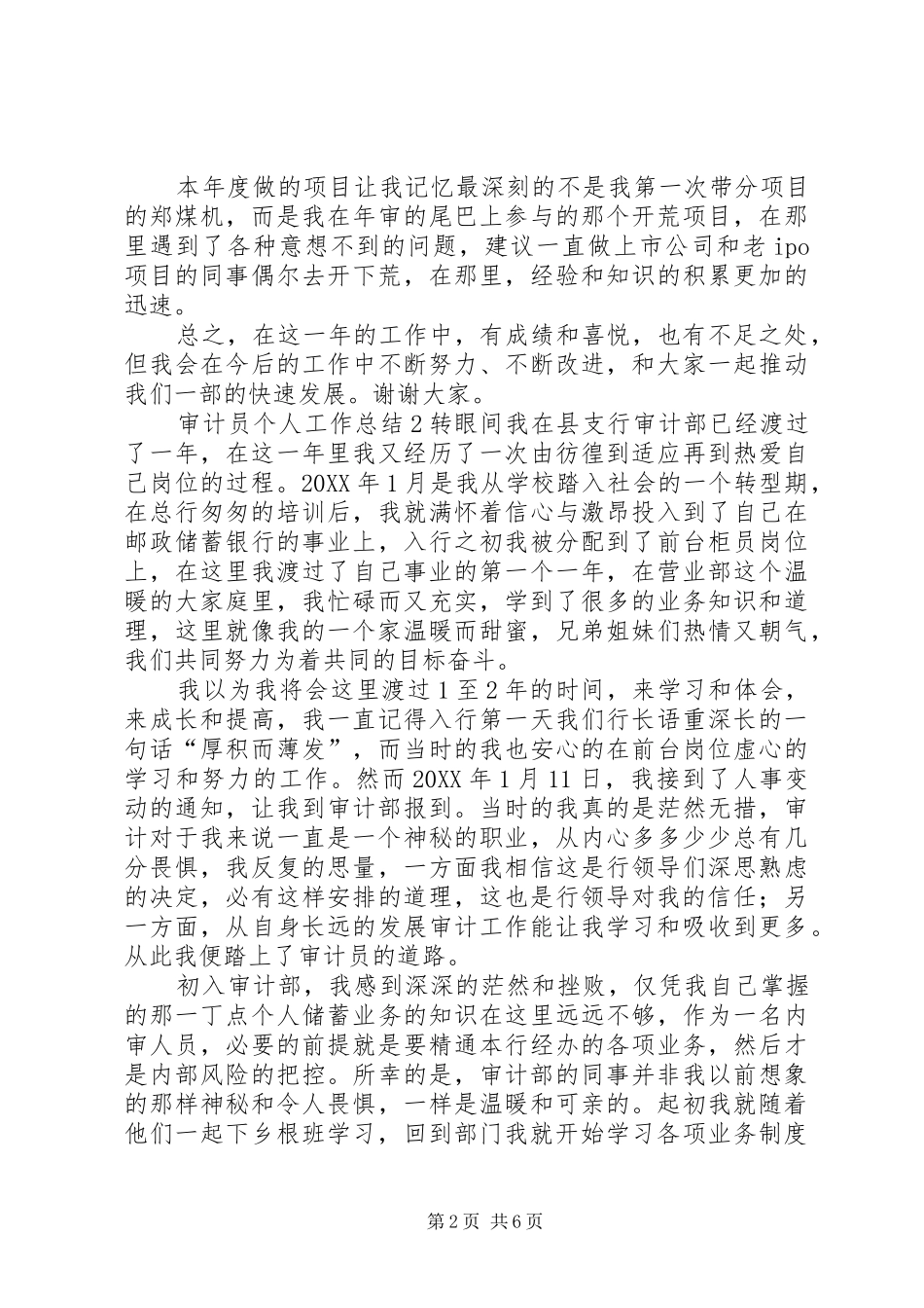 2024年审计员个人工作总结_第2页
