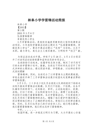 2024年林皋小学学雷锋活动简报