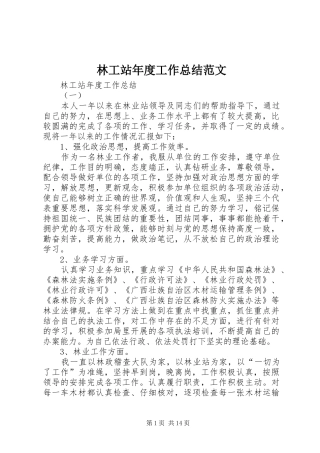 2024年林工站年度工作总结范文